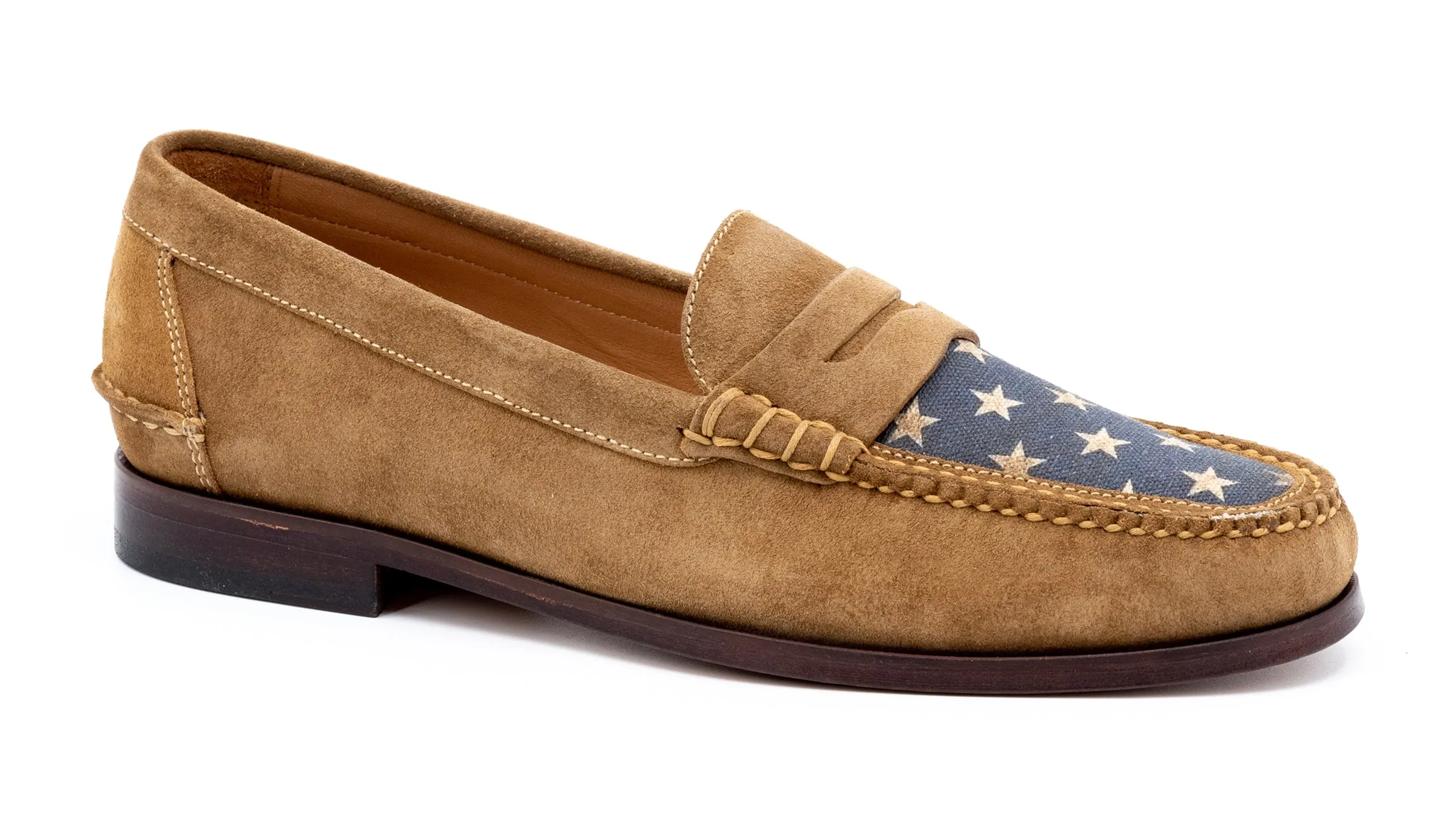 All American Suede Penny Loafers - Khaki