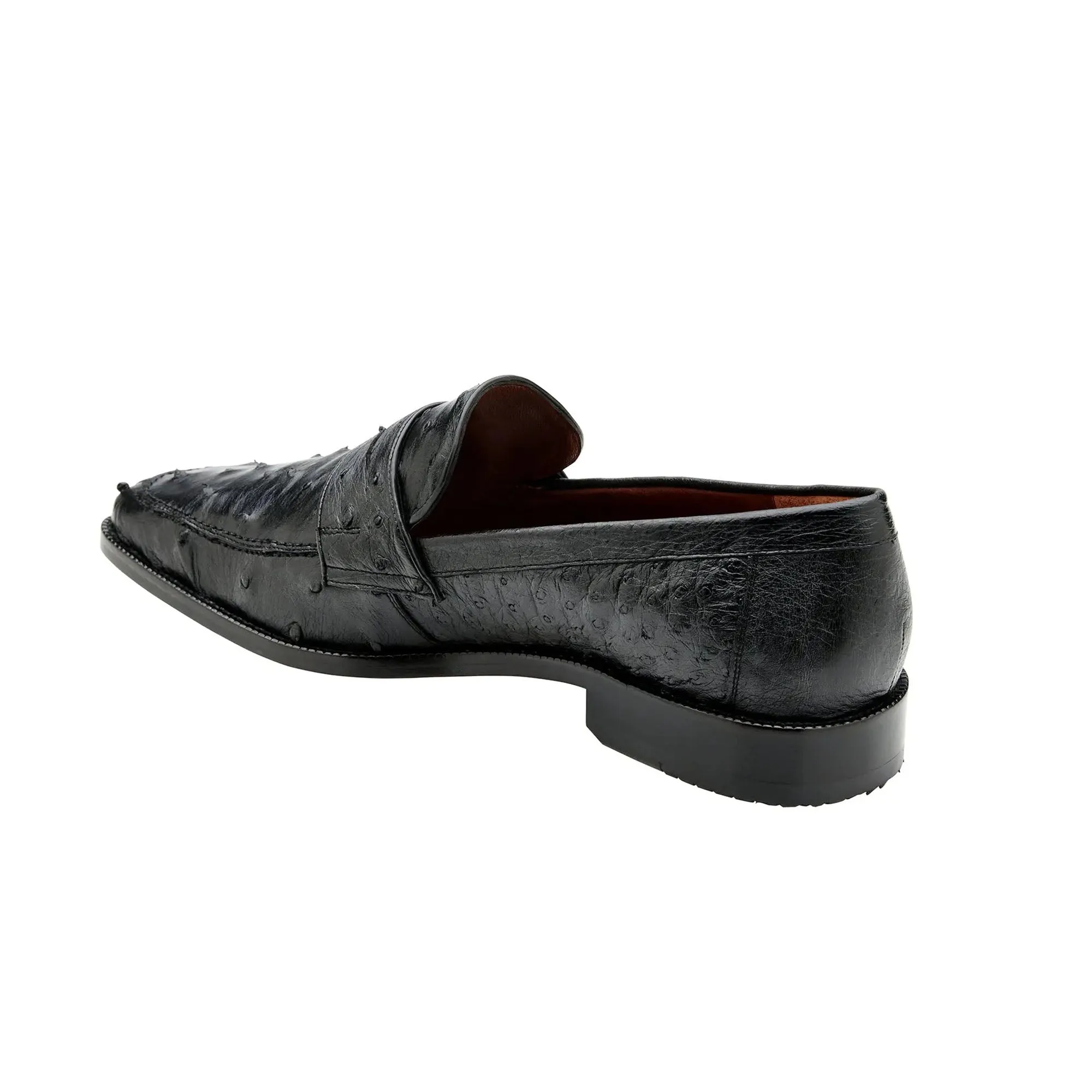 Belvedere Espada in Black Ostrich Quill Penny Loafers