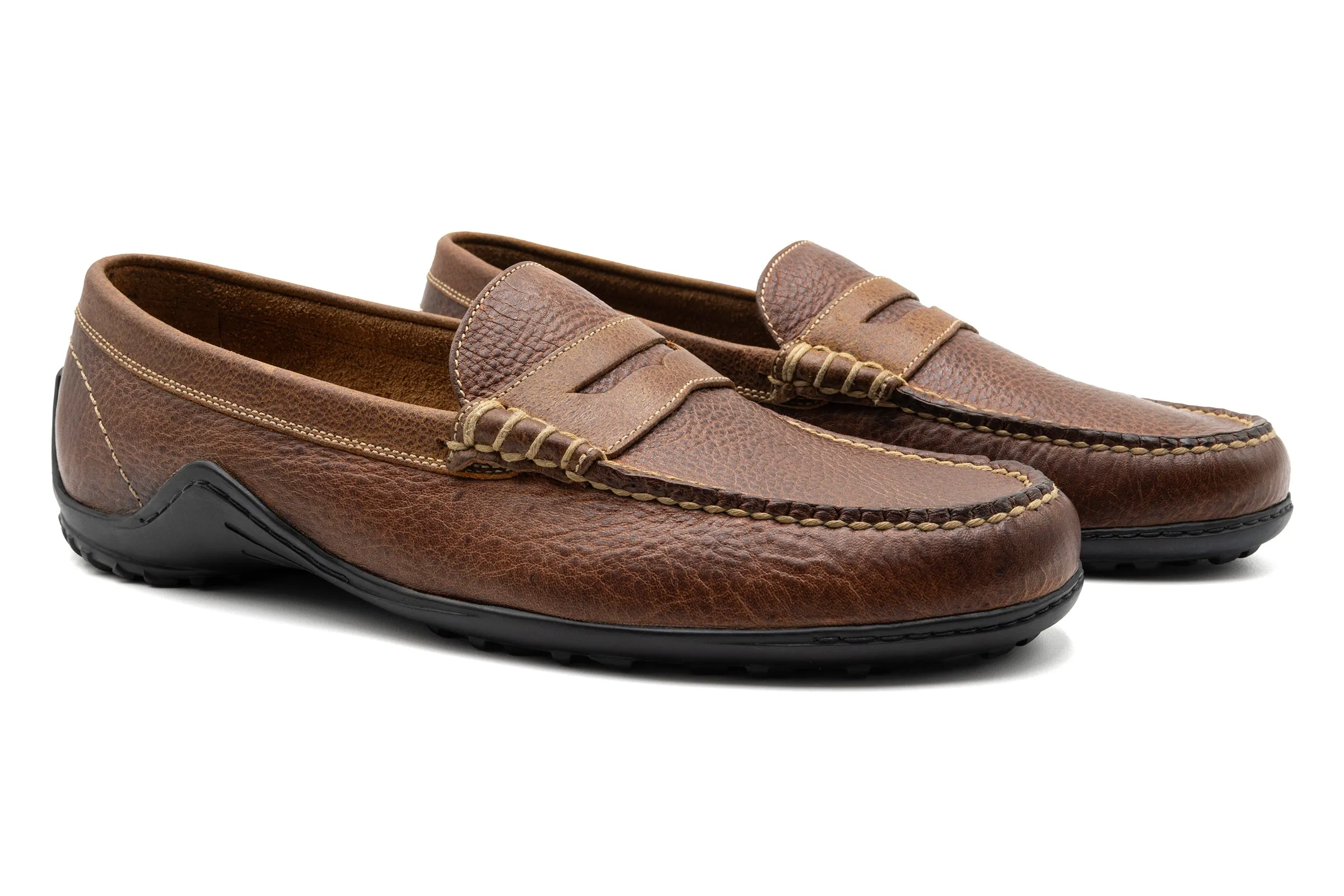 Bill American Bison Penny Loafers - Chestnut