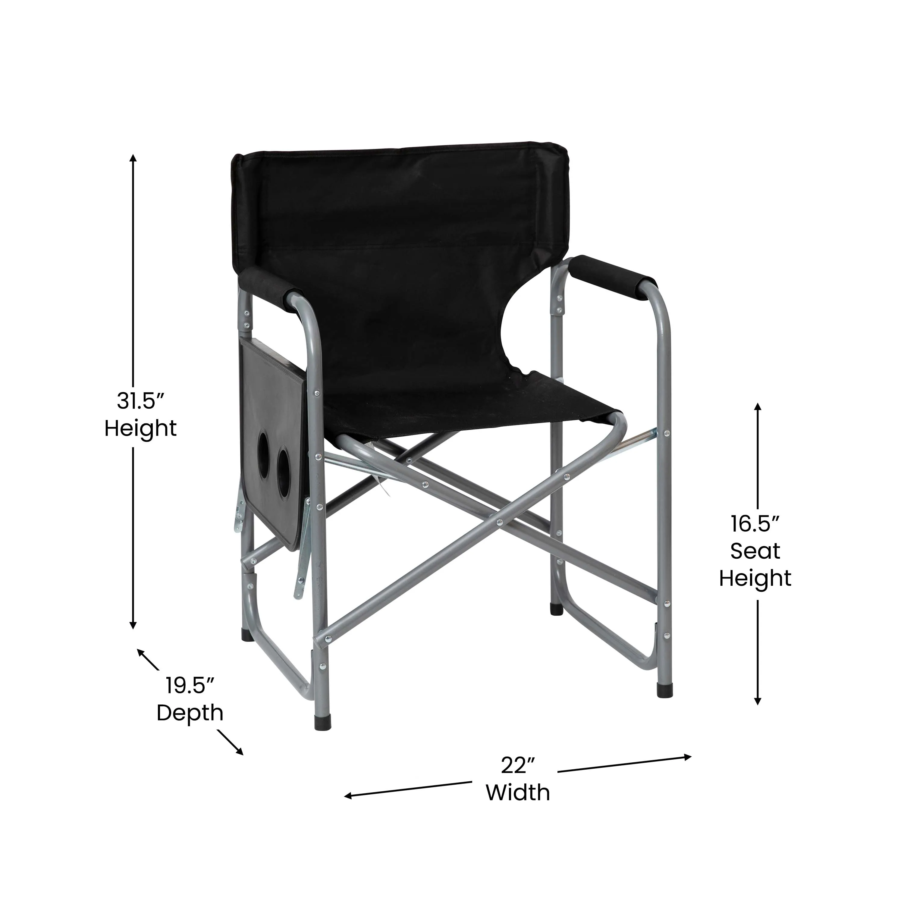 Black Folding Directors Chair JJ-CC305-BK-GG