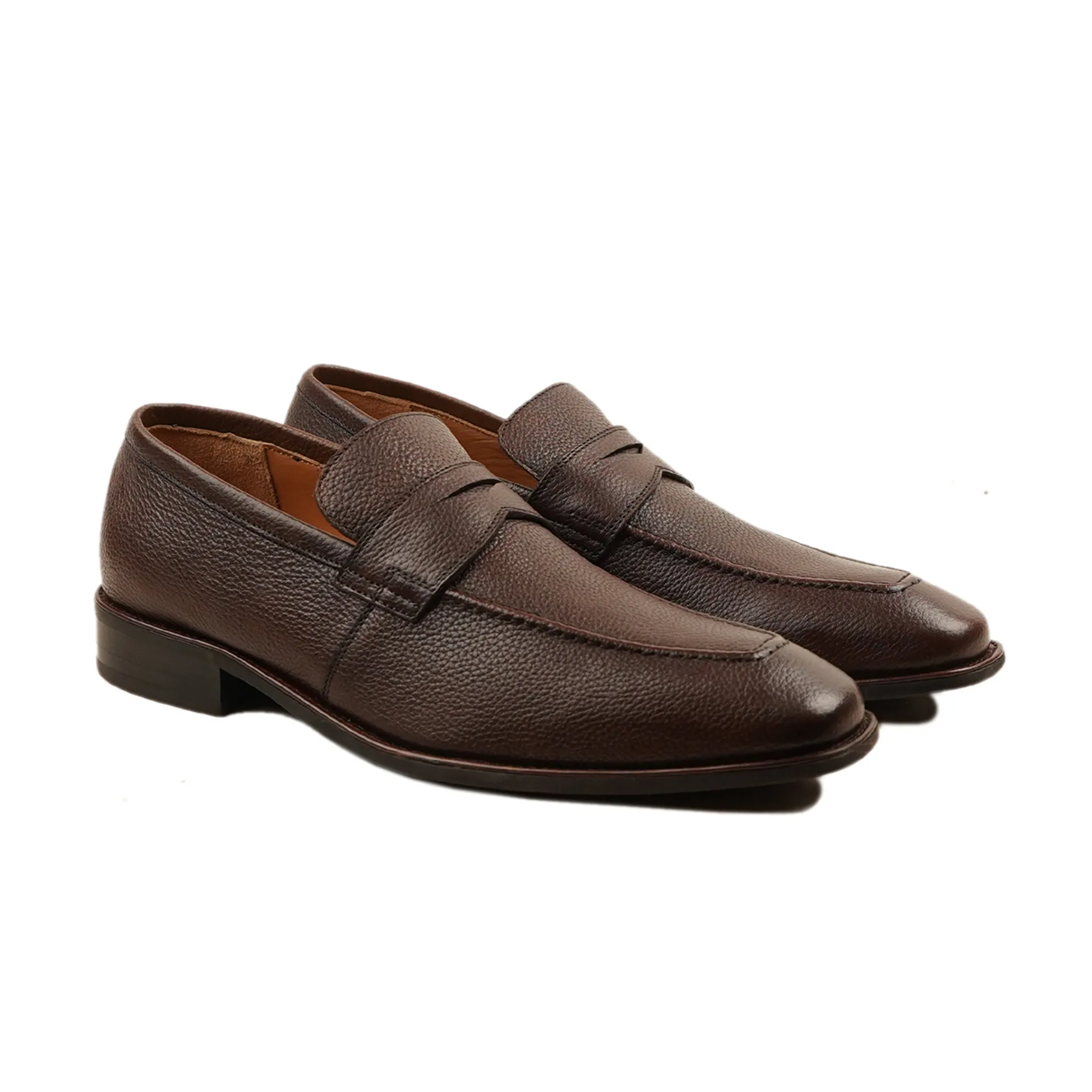 Blitzer - Men's Dark Brown Pebble Grain Loafer