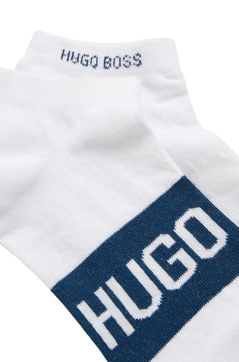 BOSS 2 Pack AS Logo Ankle Sock in White