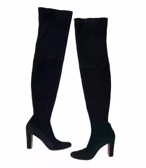 Christian Louboutin Kiss Me Gena 85 Black Suede Over-The-Knee Boots 39 UK 6