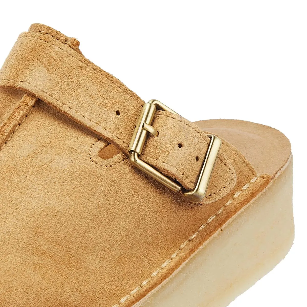 Clarks Original Trek Wedge Women's Mid Tan Suede Mules