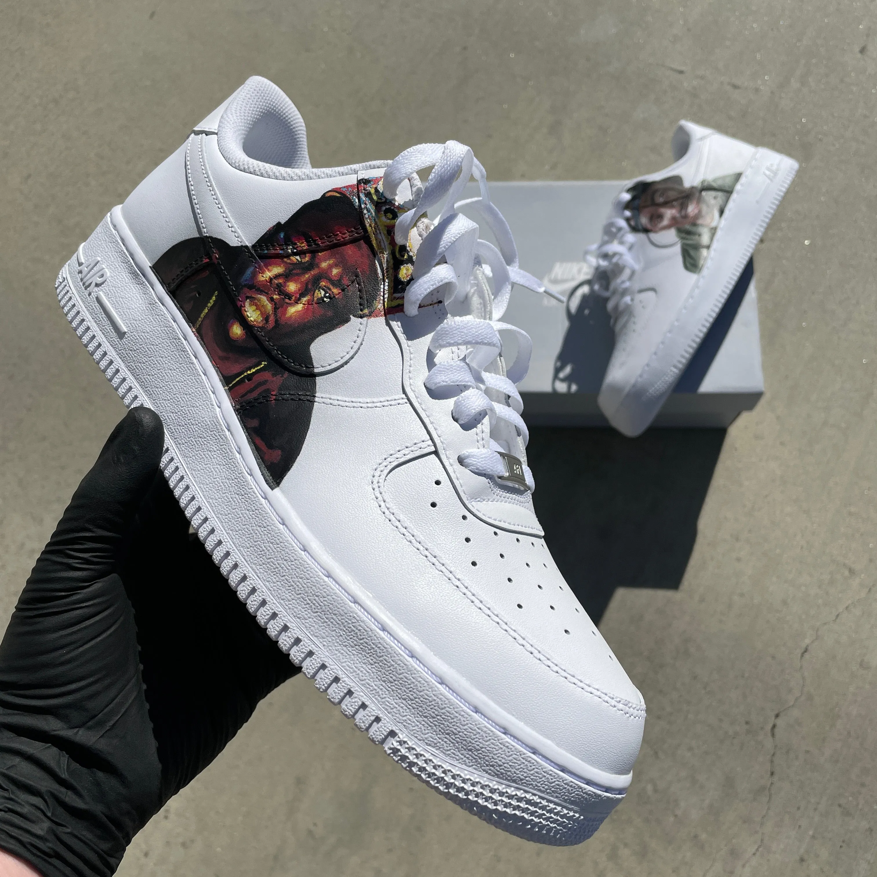 Custom Handpainted Tupac vs Biggie Nike Air Force 1