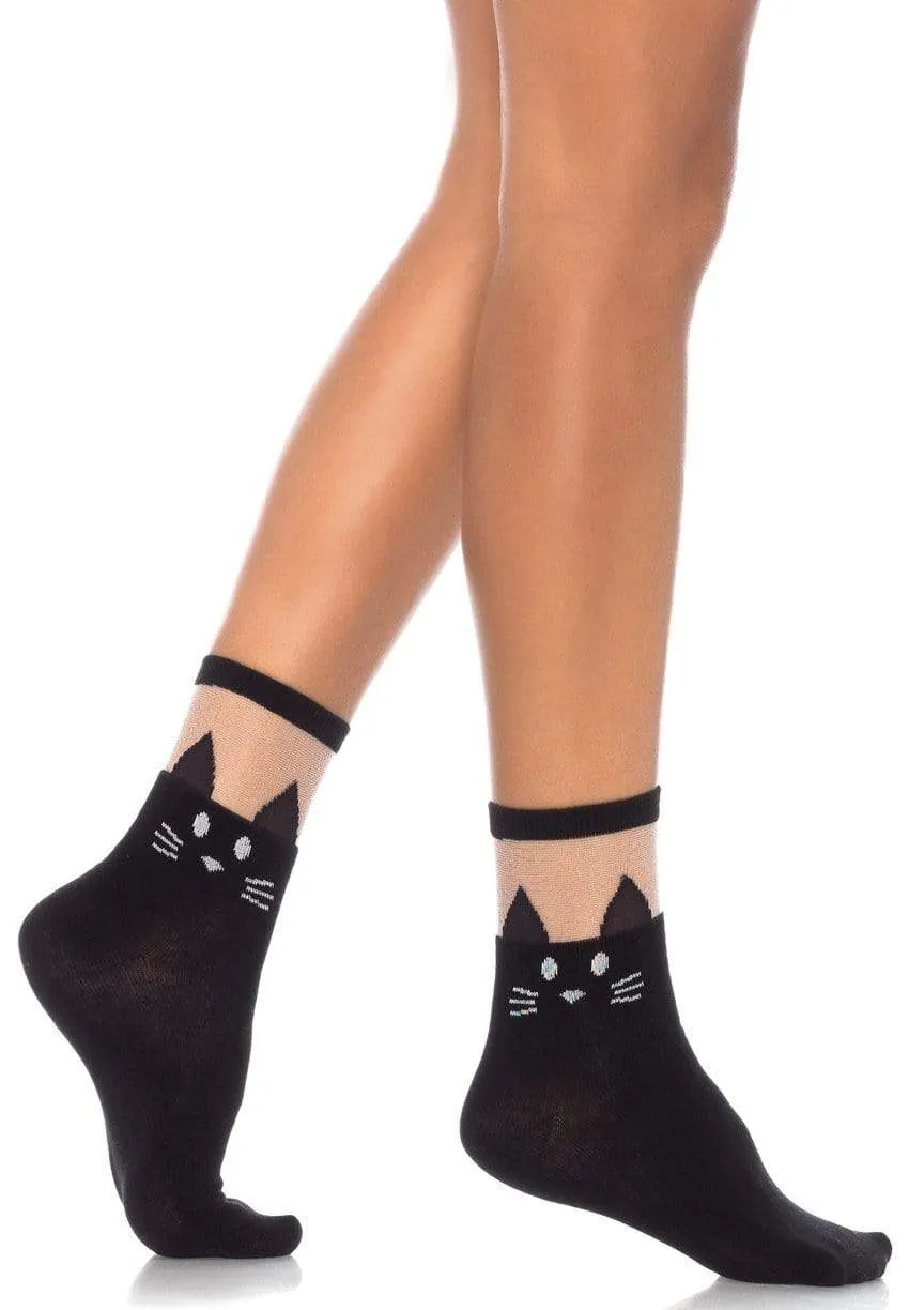 Daphne Black Cat Ankle Socks 🐈‍⬛