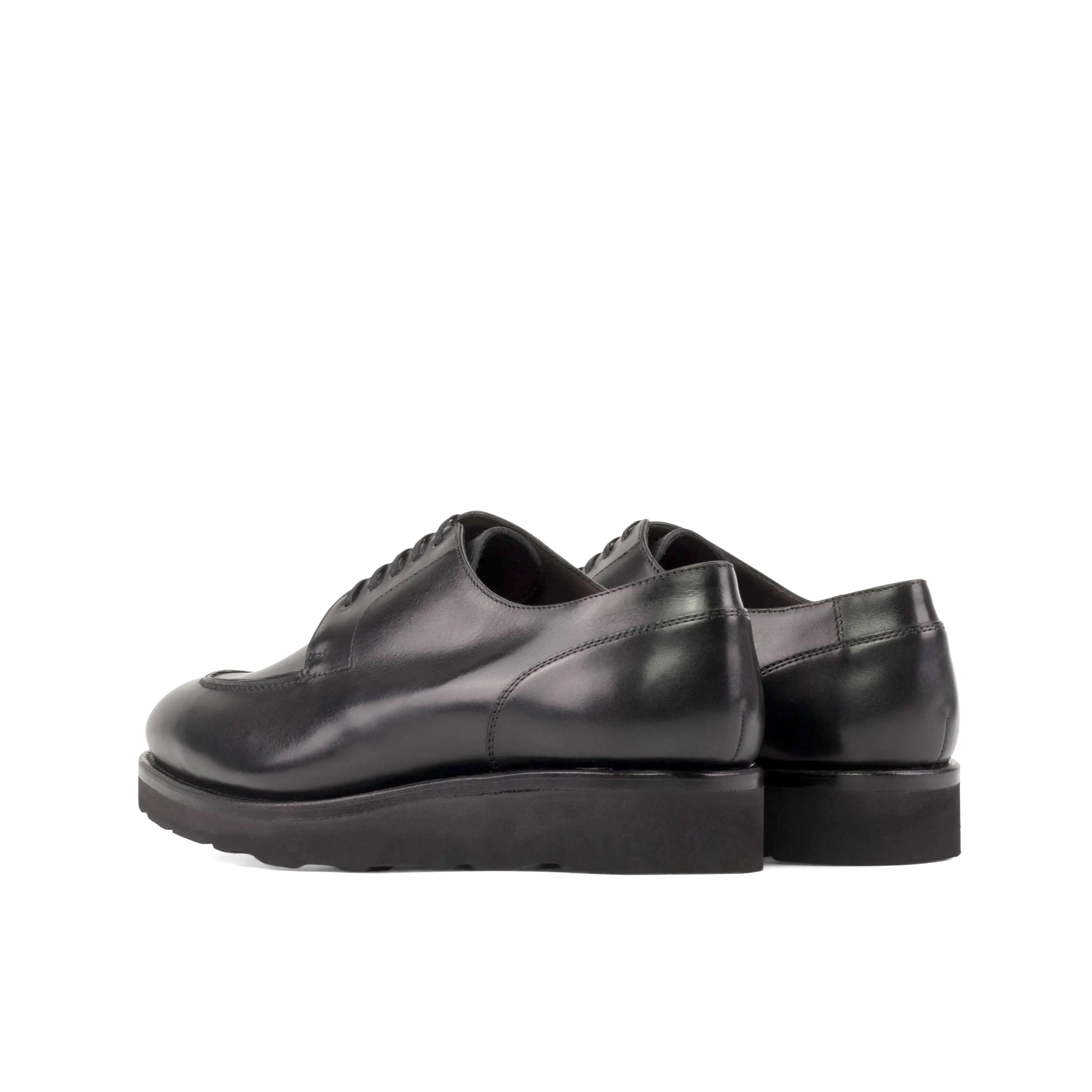 DapperFam Lorenzo in Black Men's Italian Leather Derby Split Toe