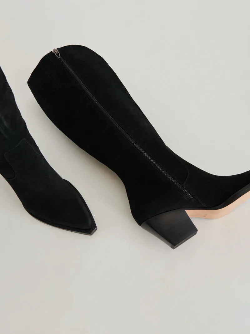 Dolce Vita Raj Long Boots - Onyx Suede