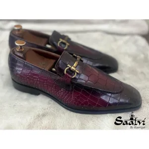 Ecsaaro Designer Loafers Croco