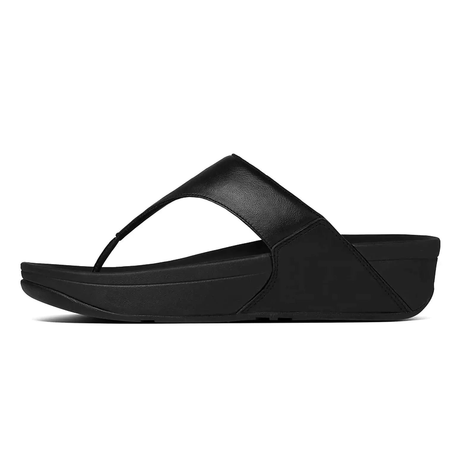 FitFlop Womens LuLu Leather Toepost Black