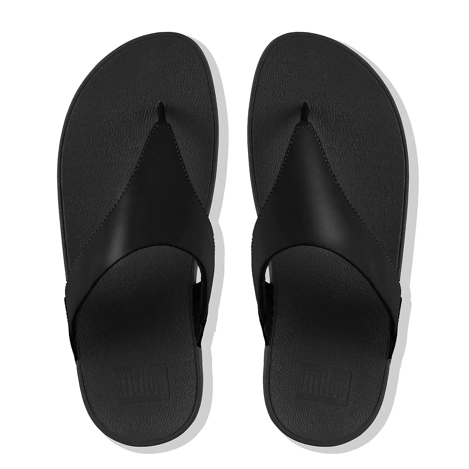 FitFlop Womens LuLu Leather Toepost Black