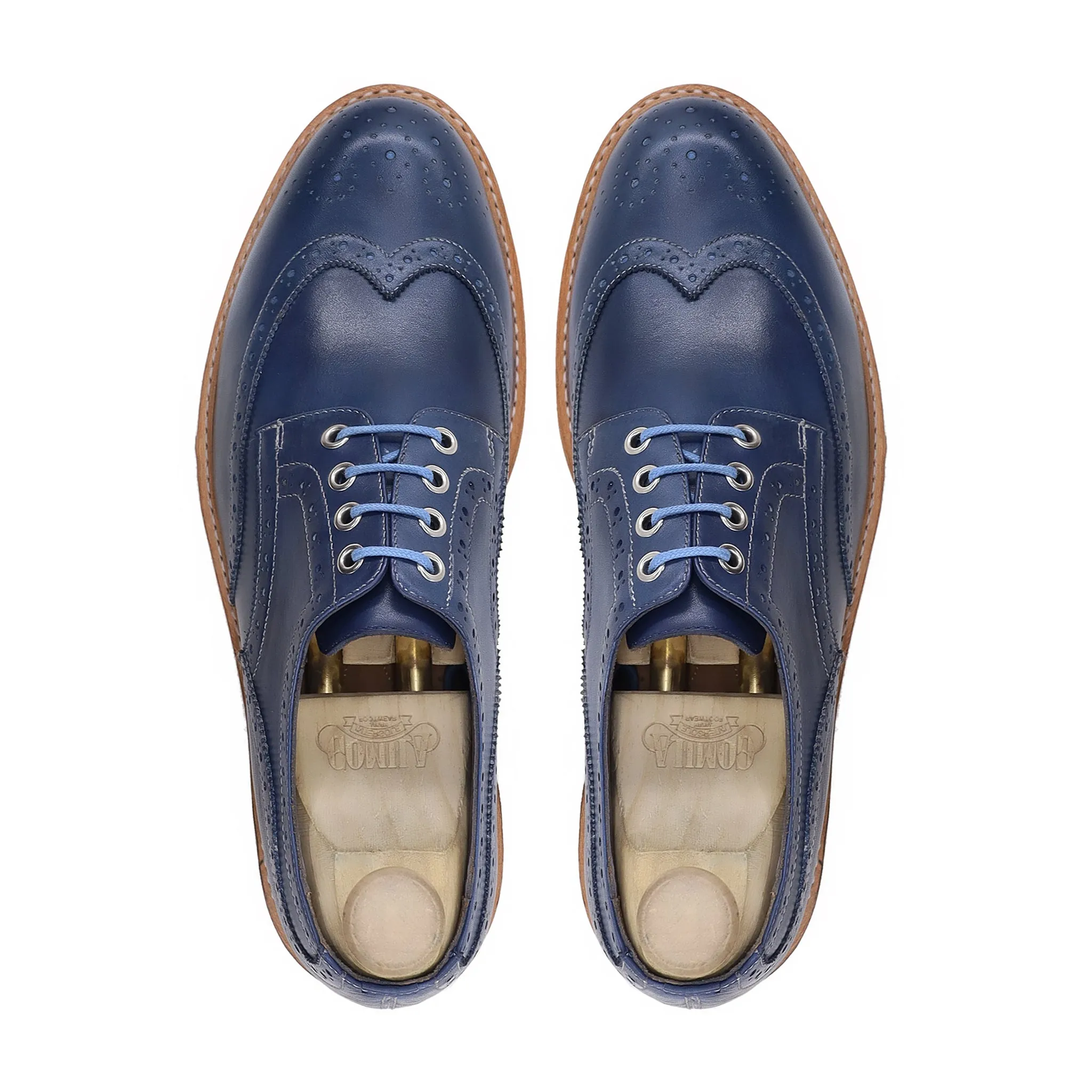 Foster - Men's Blue Calf Leather Derby Shoe