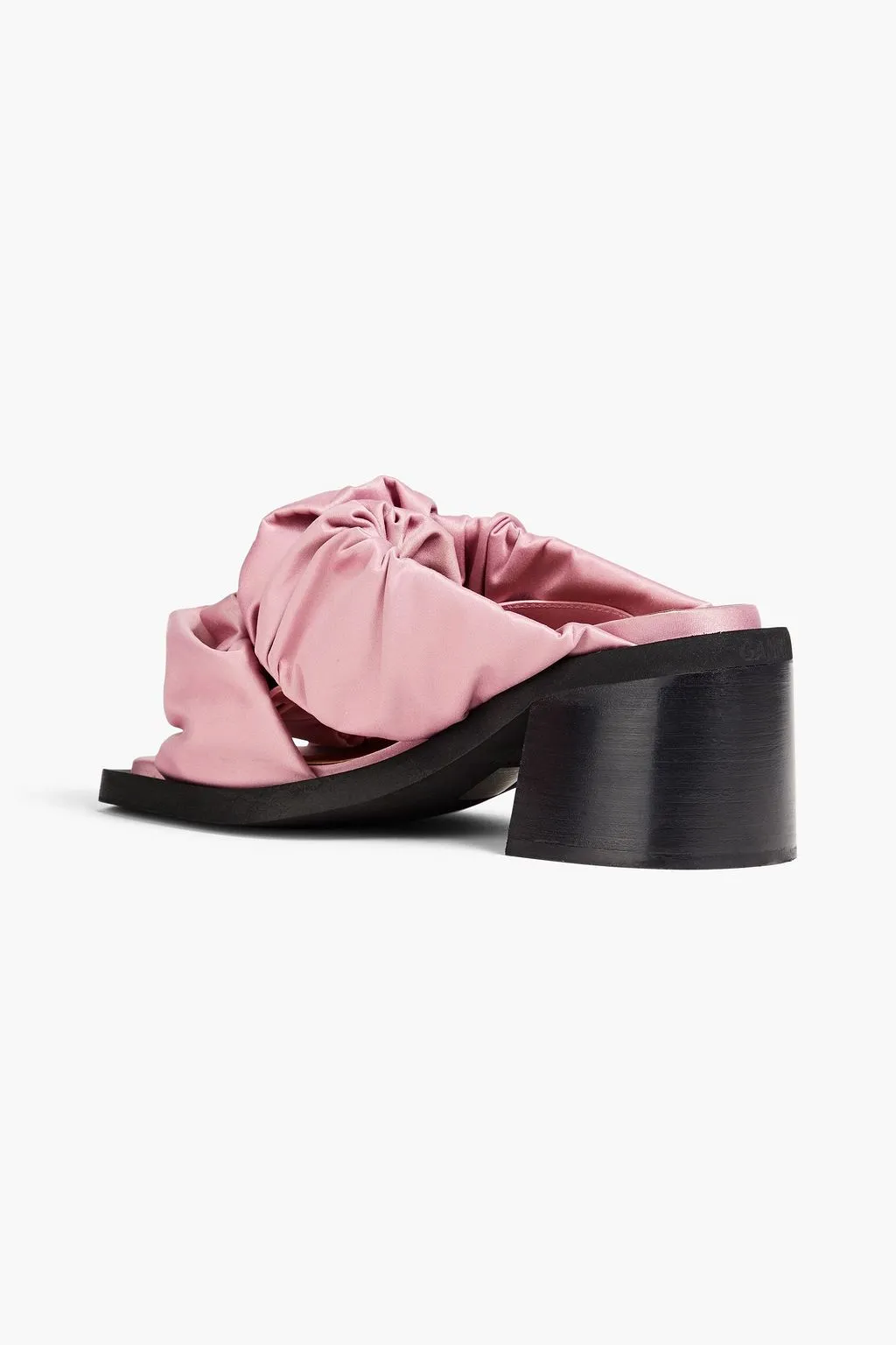 GANNI satin pleated mules, pink