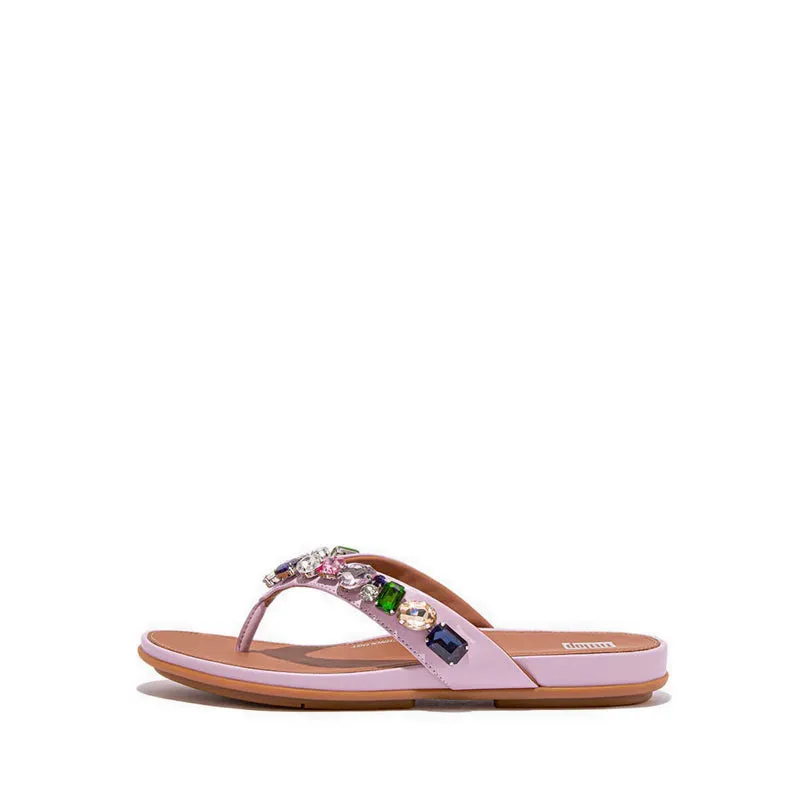 GRACIE JEWEL-DELUXE LEATHER FLIP-FLOPS