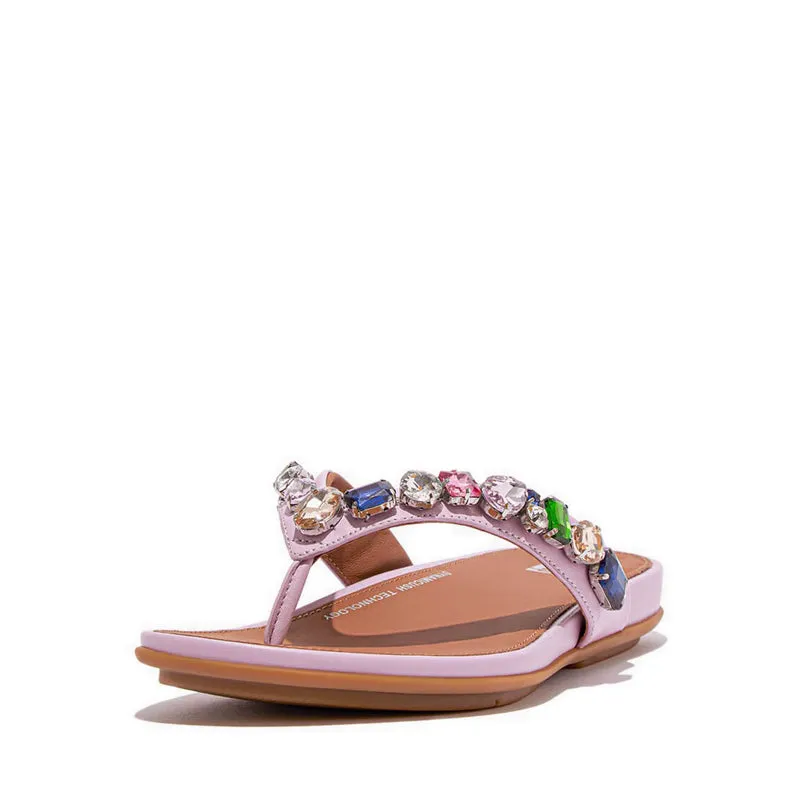 GRACIE JEWEL-DELUXE LEATHER FLIP-FLOPS