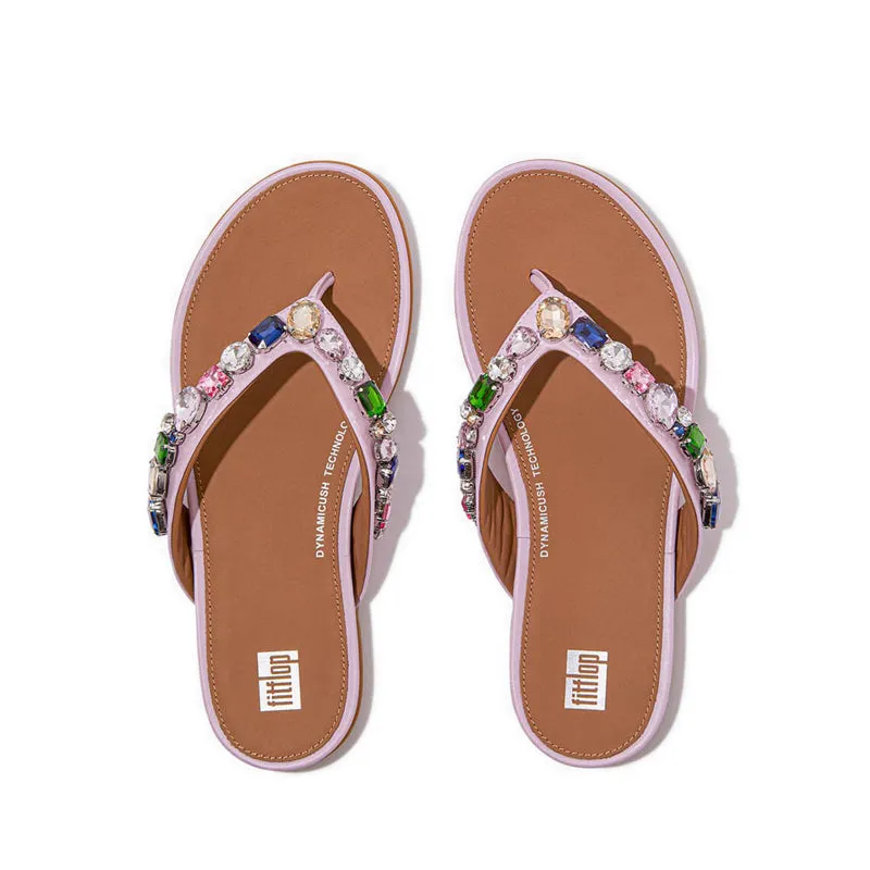 GRACIE JEWEL-DELUXE LEATHER FLIP-FLOPS