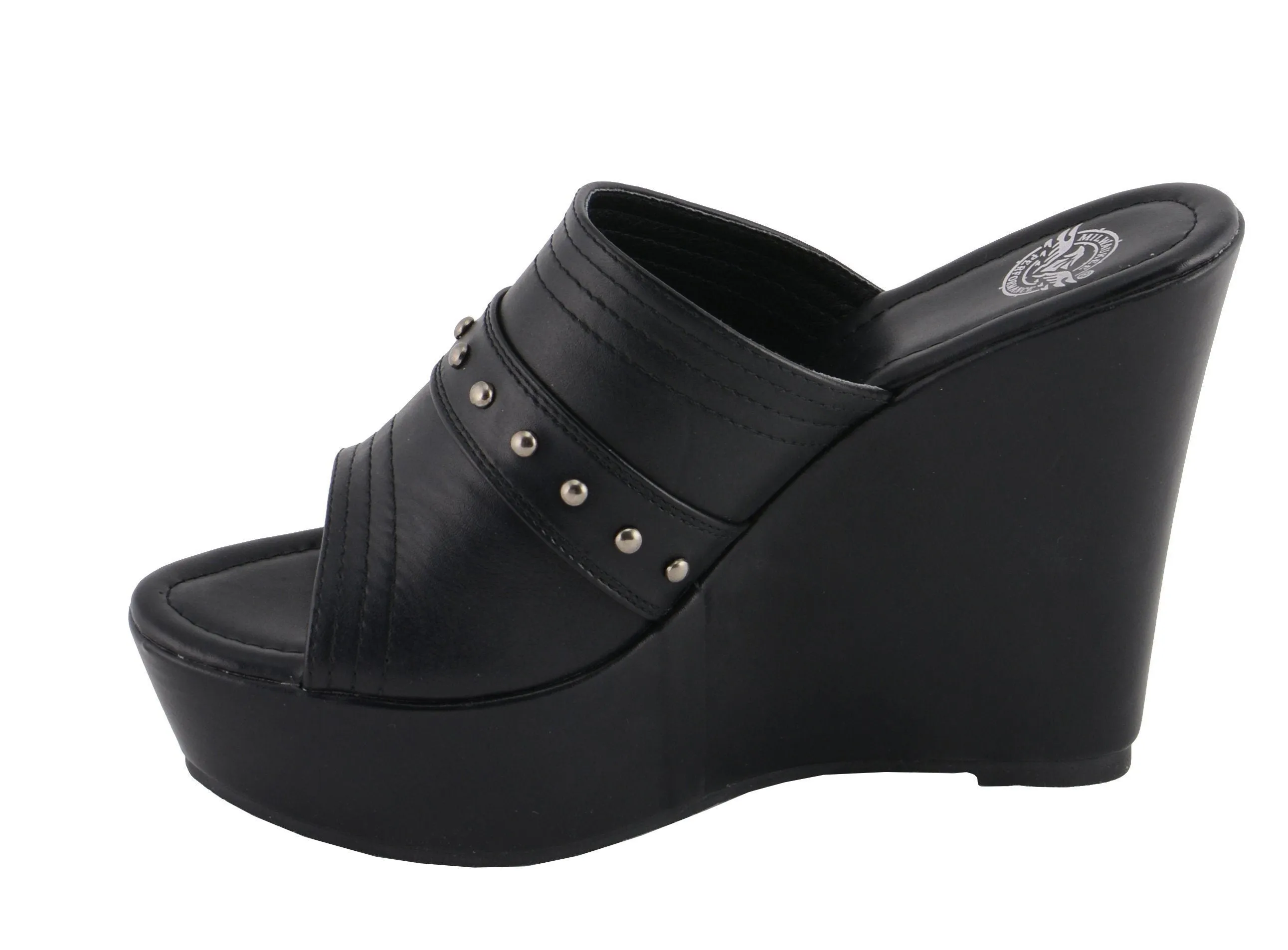 Milwaukee Leather MBL9408 Women's Black Open Toe Fashion Casual