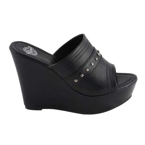 Milwaukee Leather MBL9408 Women's Black Open Toe Fashion Casual