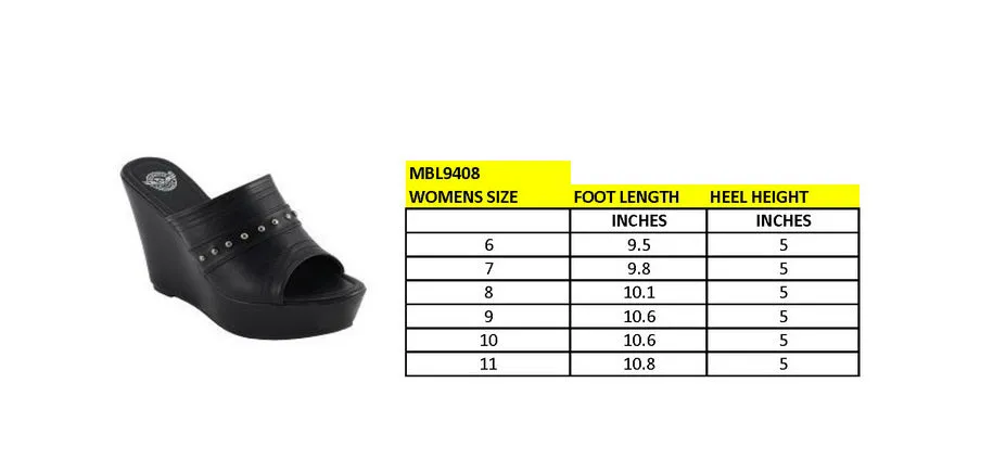 Milwaukee Leather MBL9408 Women's Black Open Toe Fashion Casual