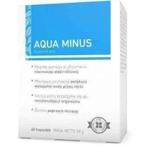 Natural diuretics, water pills AQUA MINUS x 60 capsules