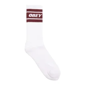 OBEY COOPER II SOCKS WHTIE / ZINFANDEL