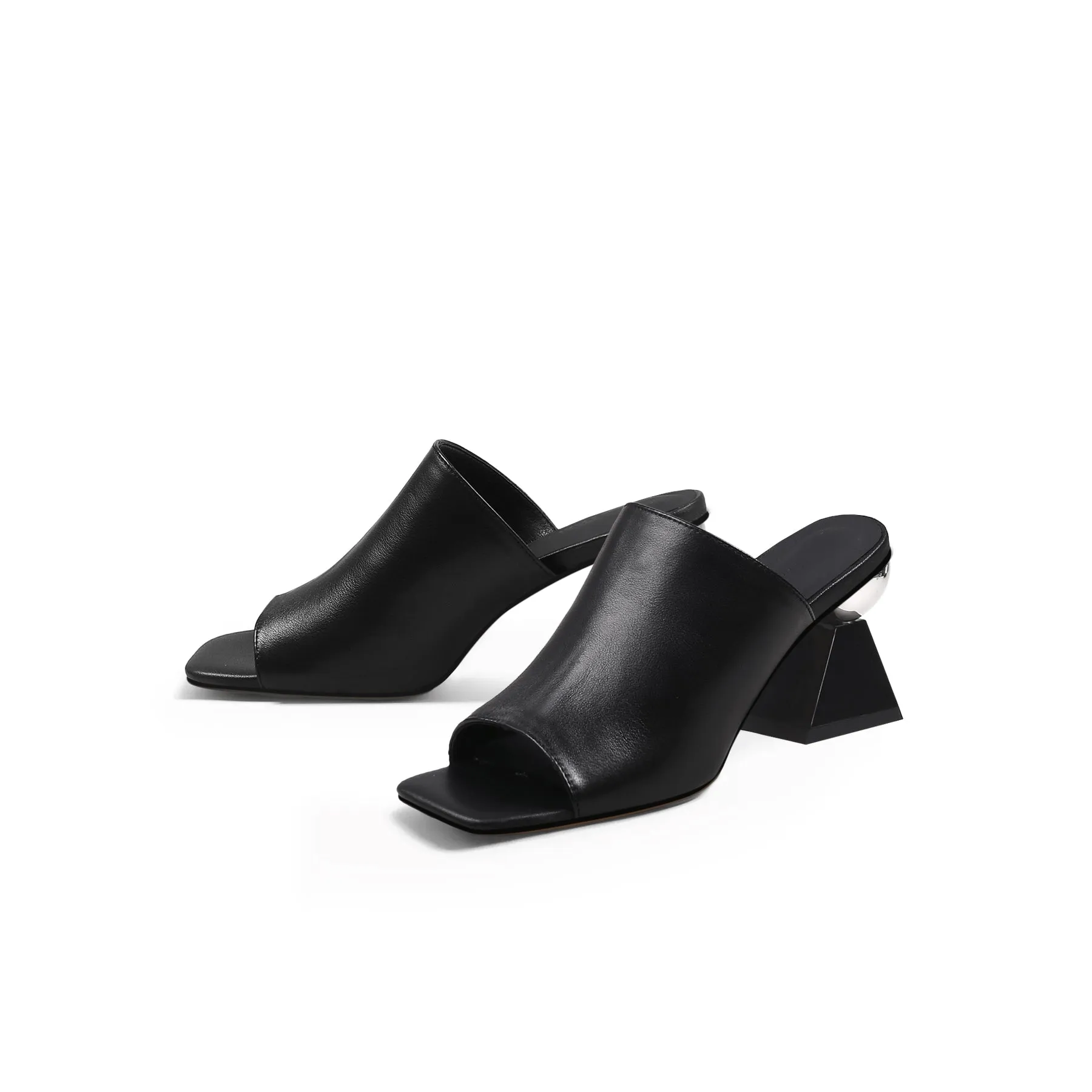 Open Toe Wide Strap Mules