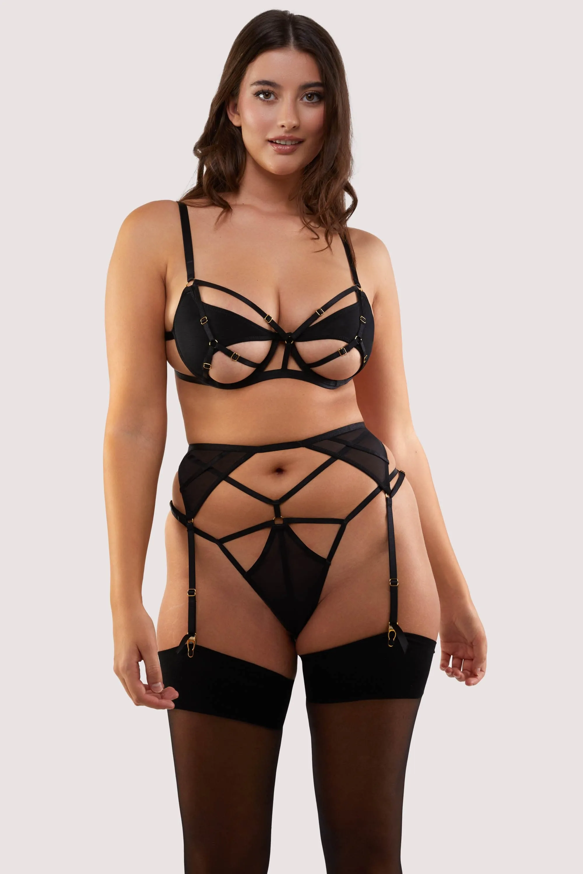 Penny Black Multi Strap Cut Out Mesh Set