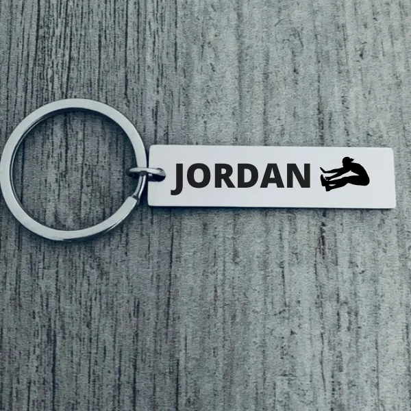 Personalized Track And Field Long Jump Keychain