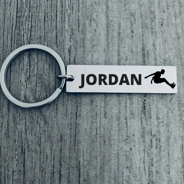 Personalized Track And Field Long Jump Keychain