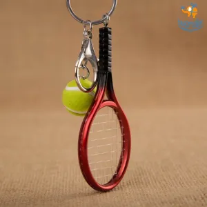 Premium Metal Tennis Keychain | RED | Perfect Gift for Tennis Lovers