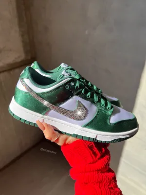 RARE Green Satin Swarovski Womens Nike Shoes