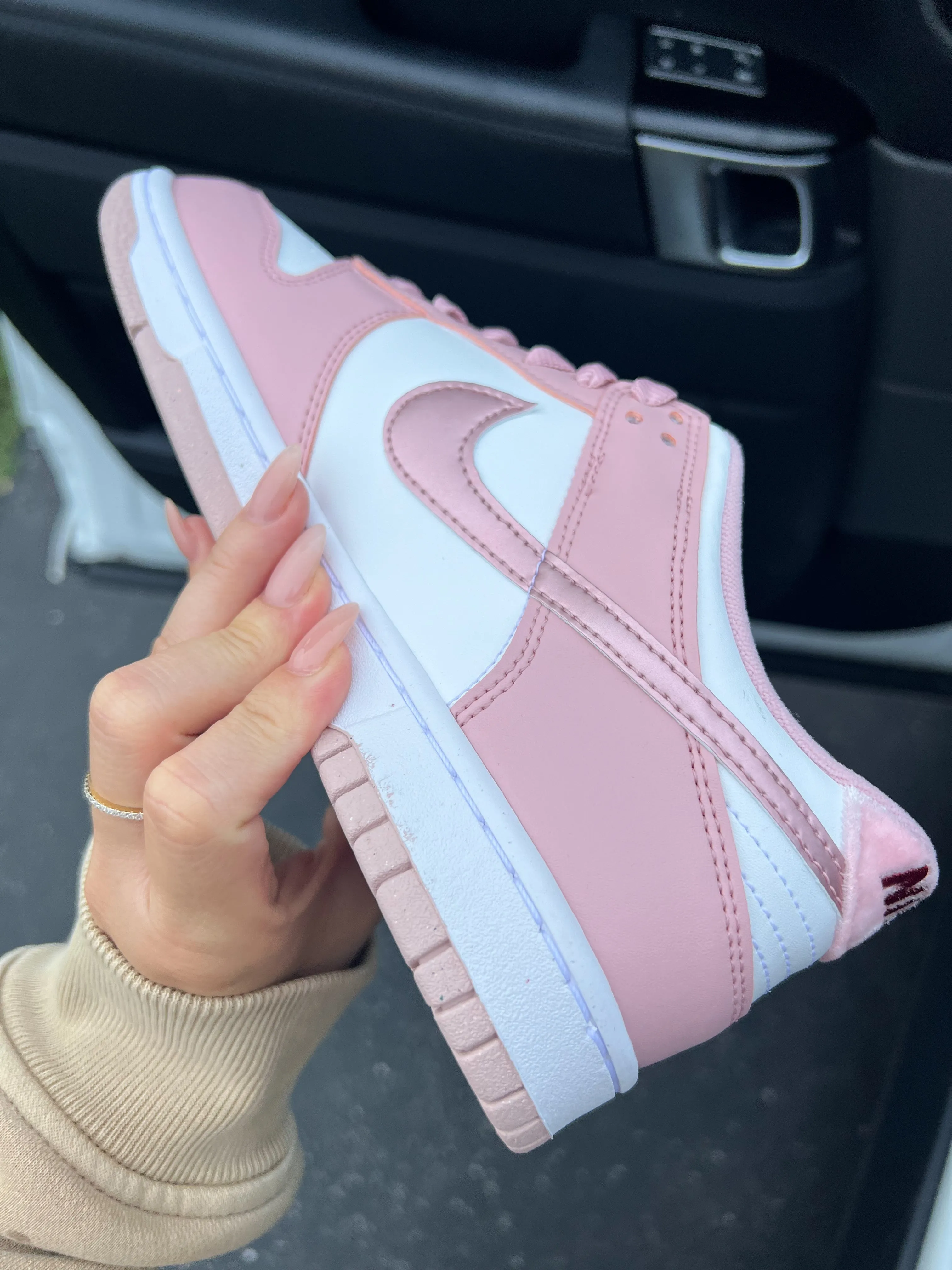 Rose Gold Pink Swarovski Womens Nike Dunk Shoes