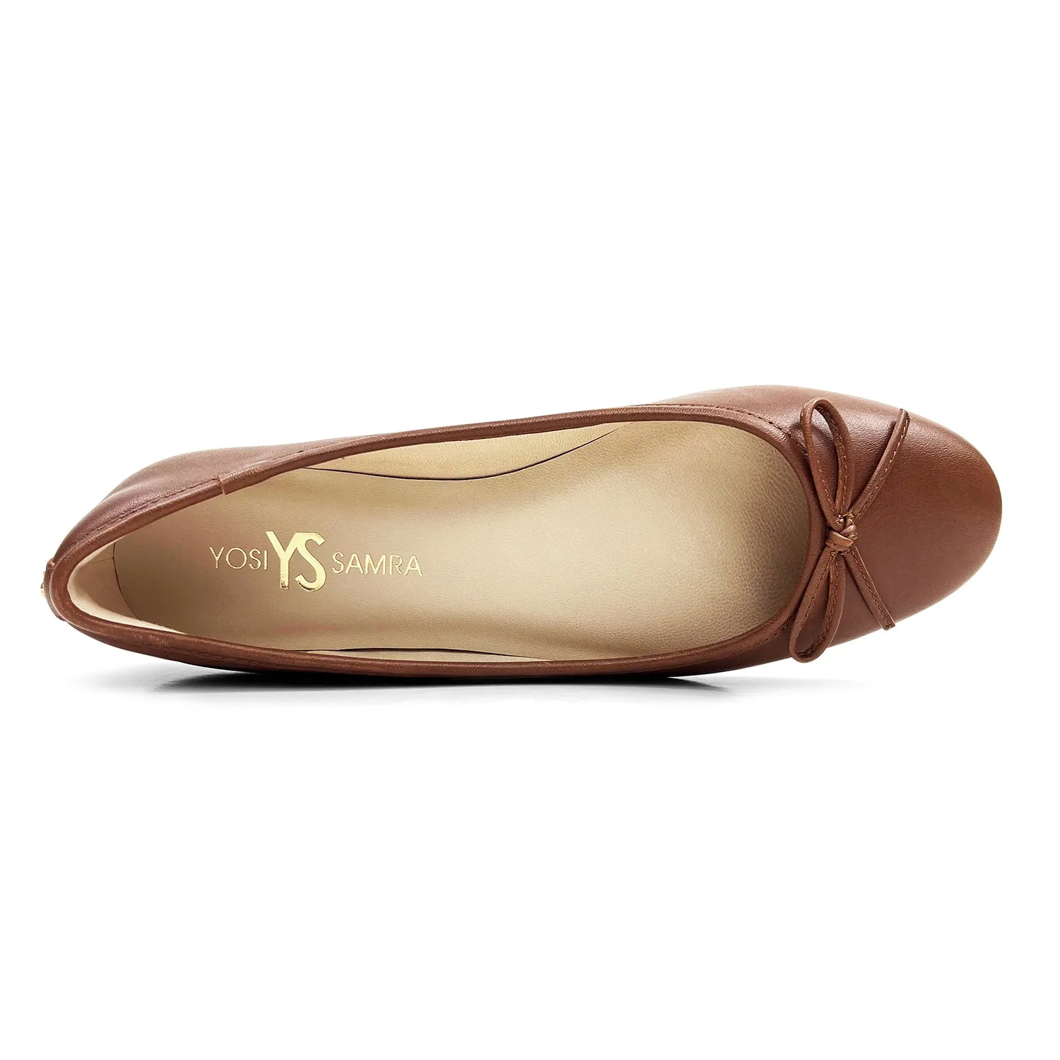 Sadie Ballet Flat in Brown Leather