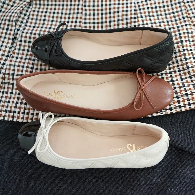 Sadie Ballet Flat in Brown Leather