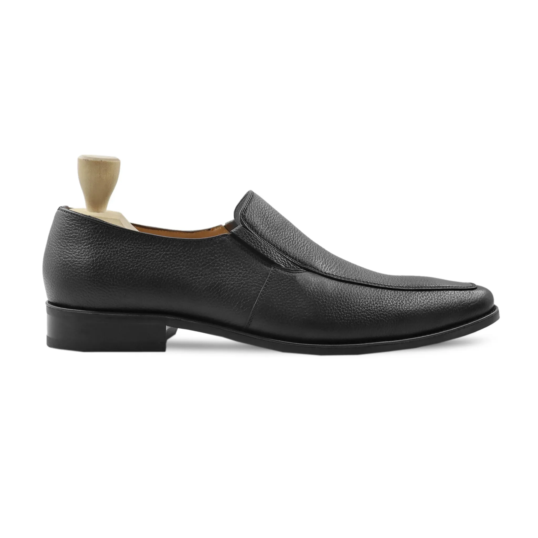 Saransk - Men's Black Pebble Grain Leather Loafer