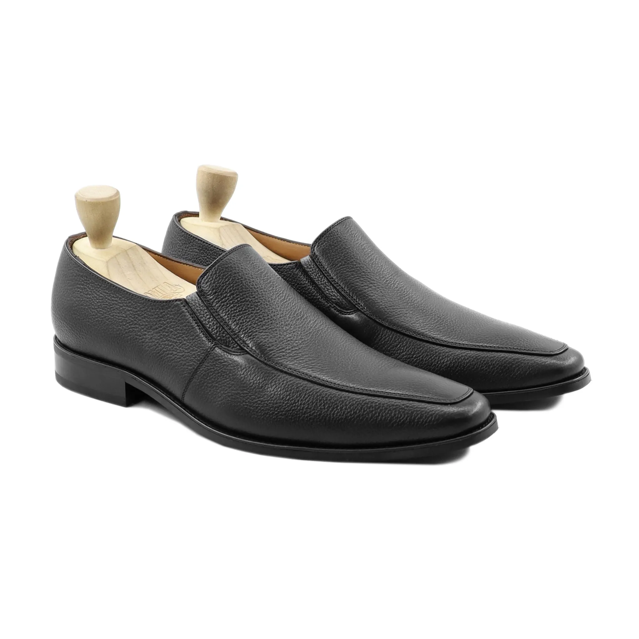 Saransk - Men's Black Pebble Grain Leather Loafer