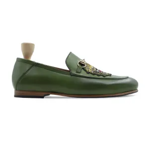 Senecio - Men's Green Calf Leather Loafer