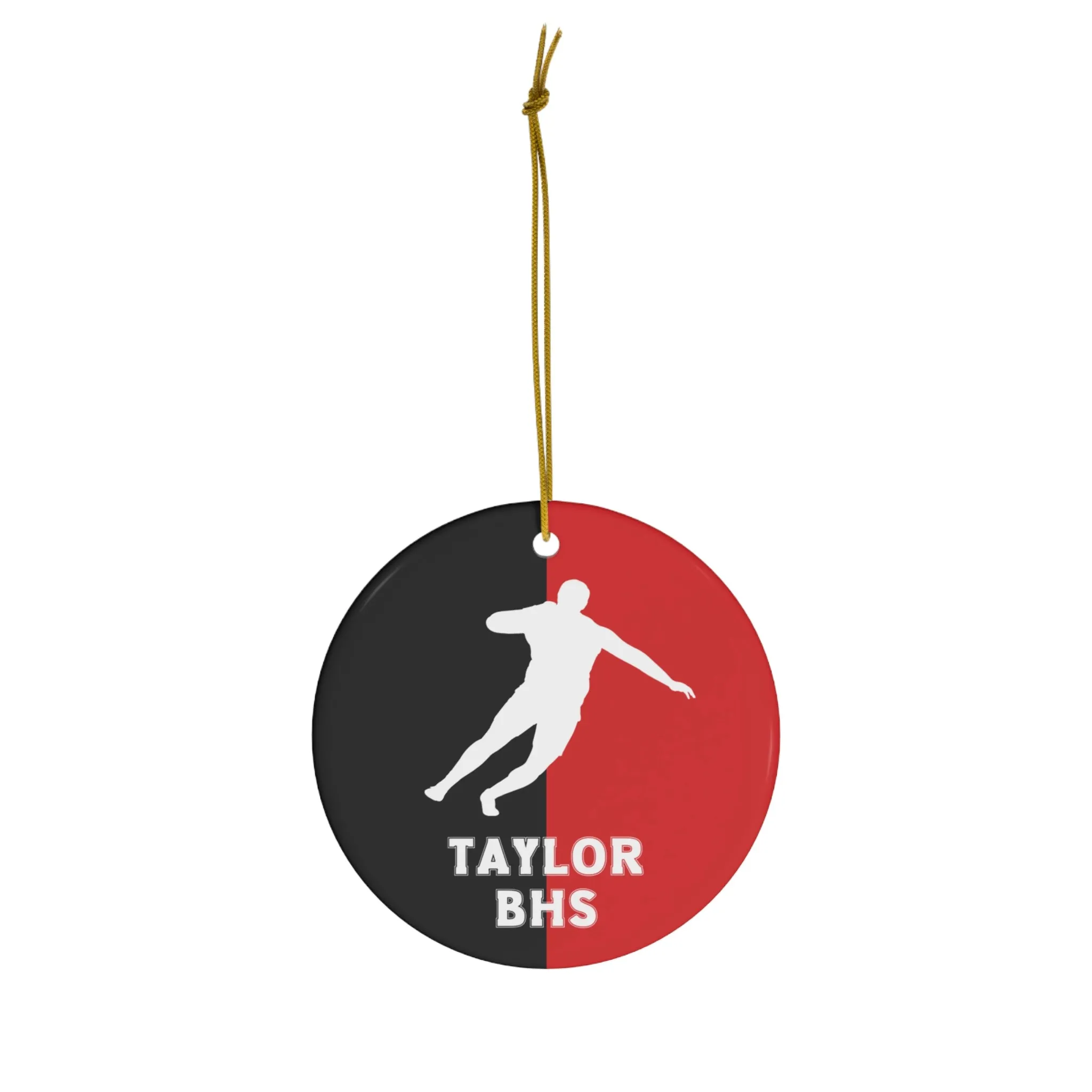 Shot Put Ornament, 2024 Personalized Boys Track and Field Christmas Ornament, Ceramic Tree Ornament