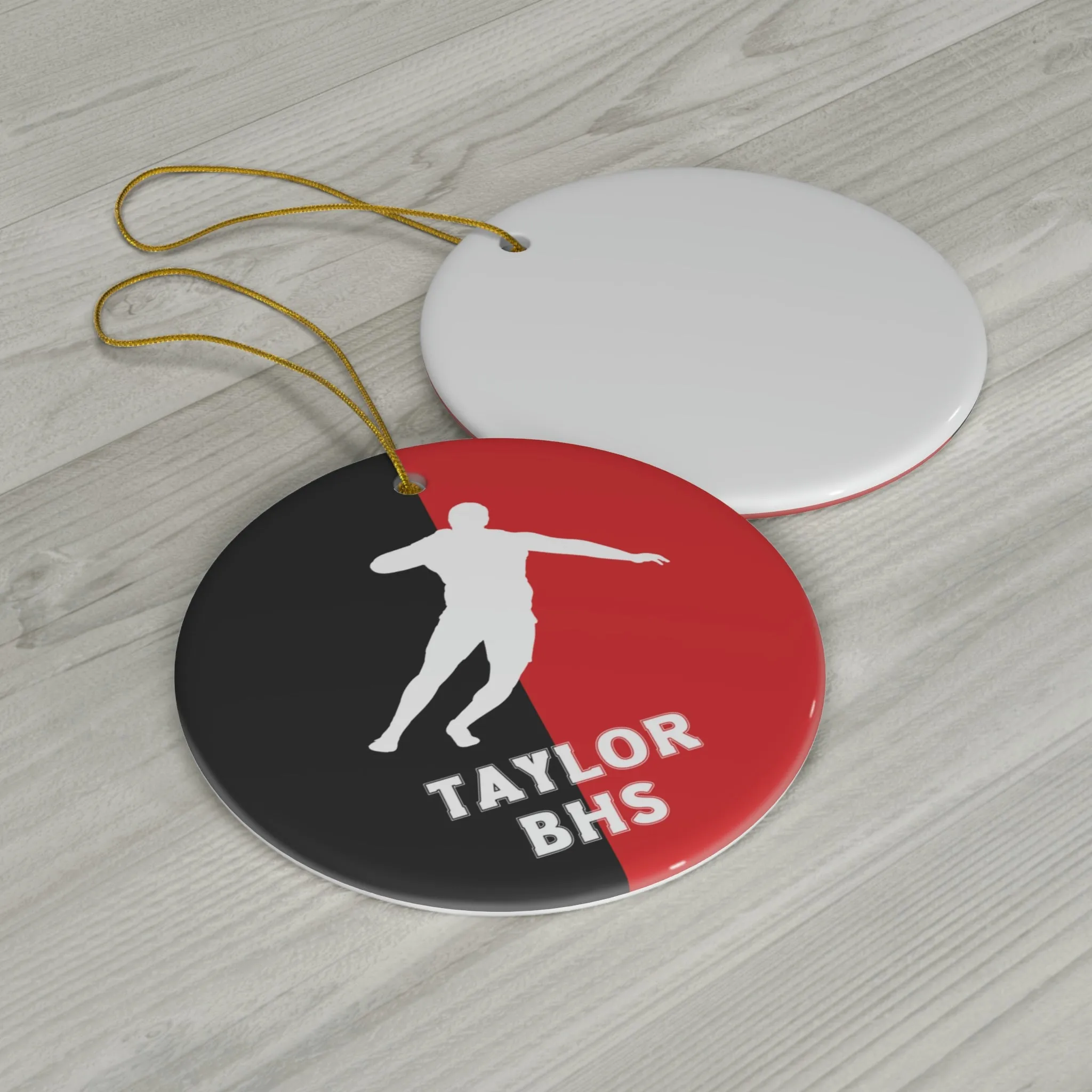 Shot Put Ornament, 2024 Personalized Boys Track and Field Christmas Ornament, Ceramic Tree Ornament