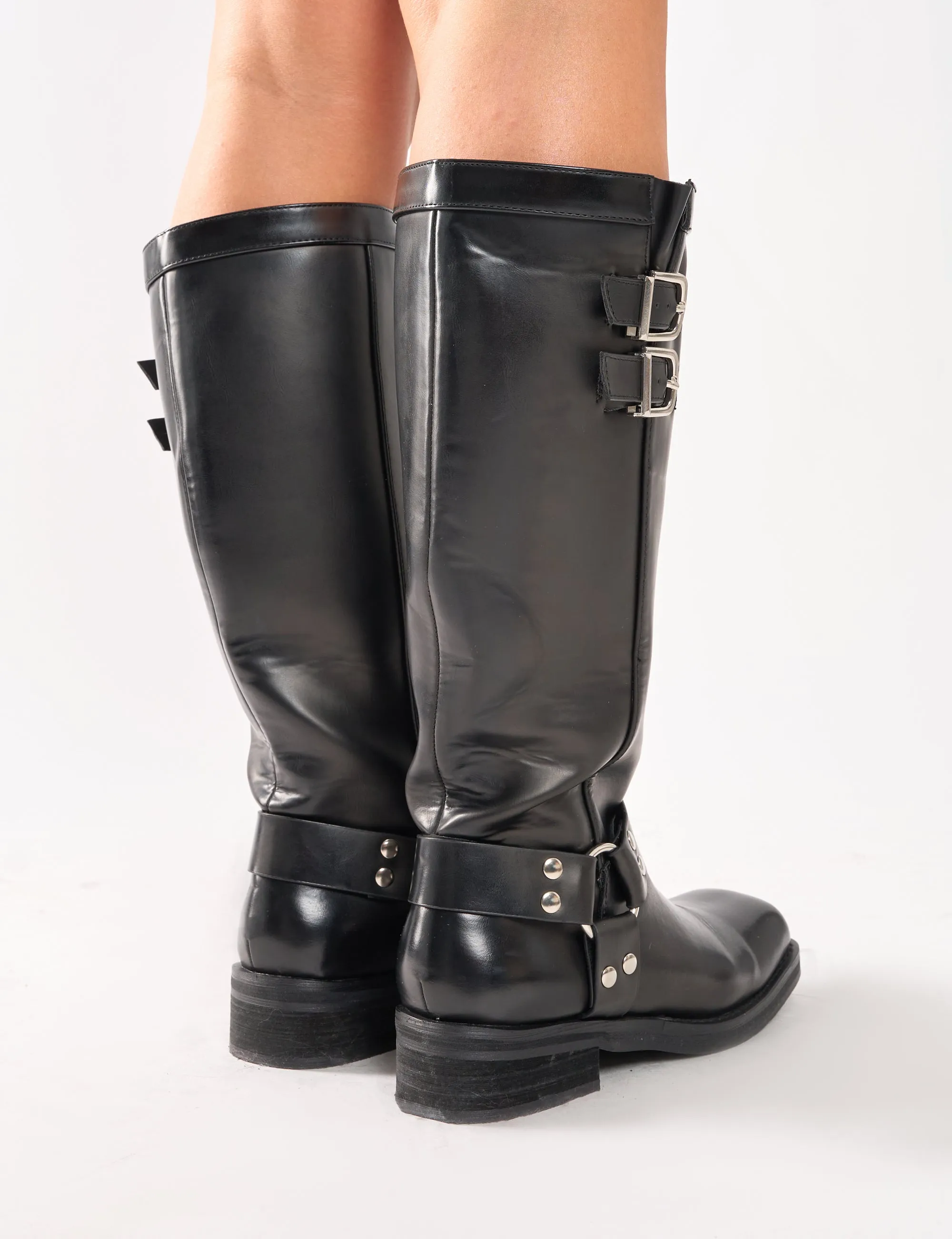 Sirius Black Vintage Buckle Knee Hight Flat Boots