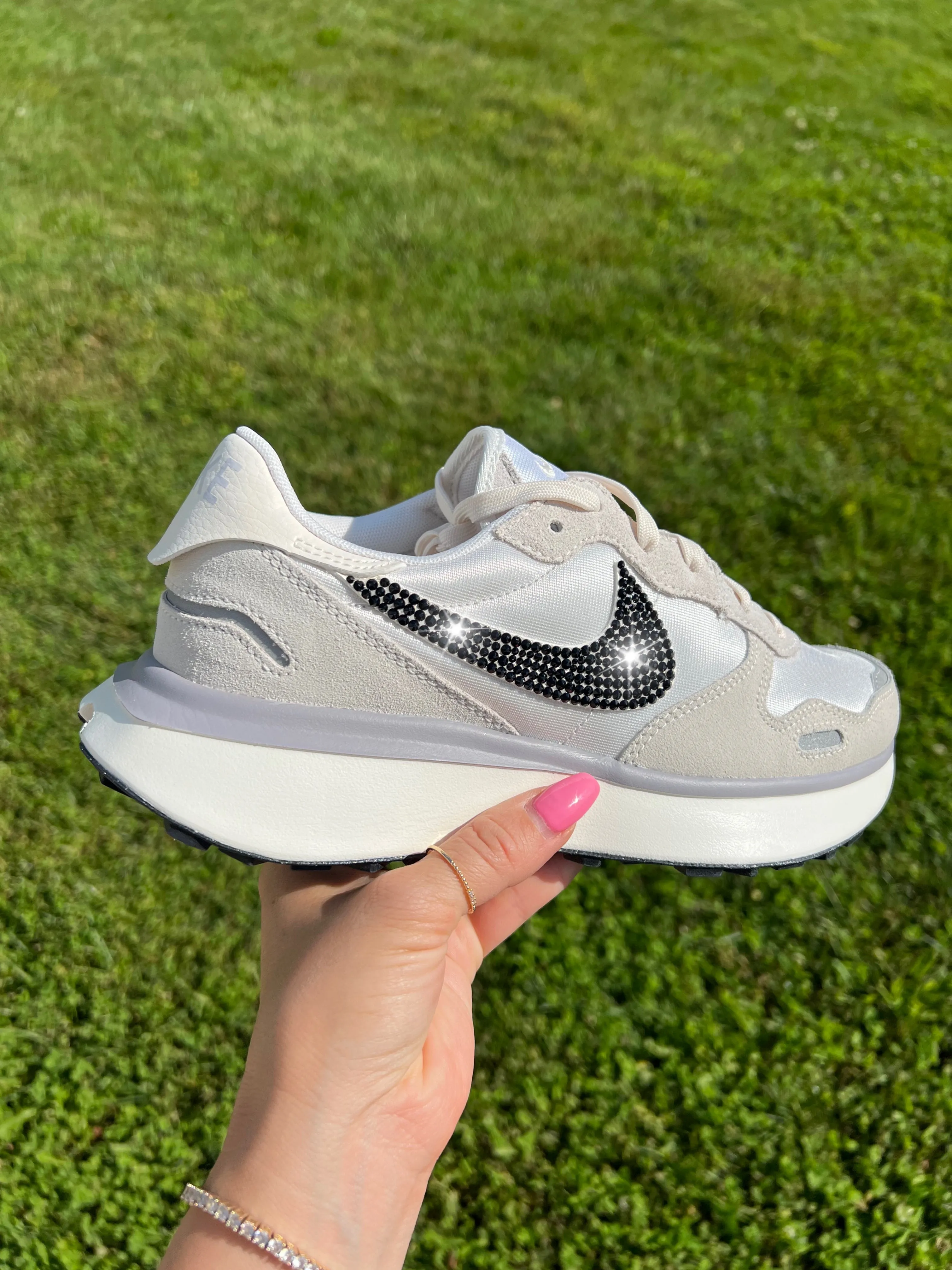 SIZE 8.5 Neutral Swarovski Womens Nike Shoes