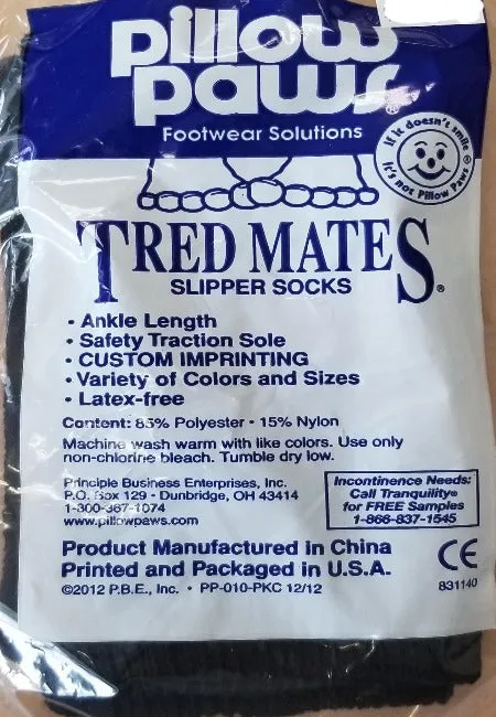 Slipper Socks TredMates X-Large - Black  -  6 pairs