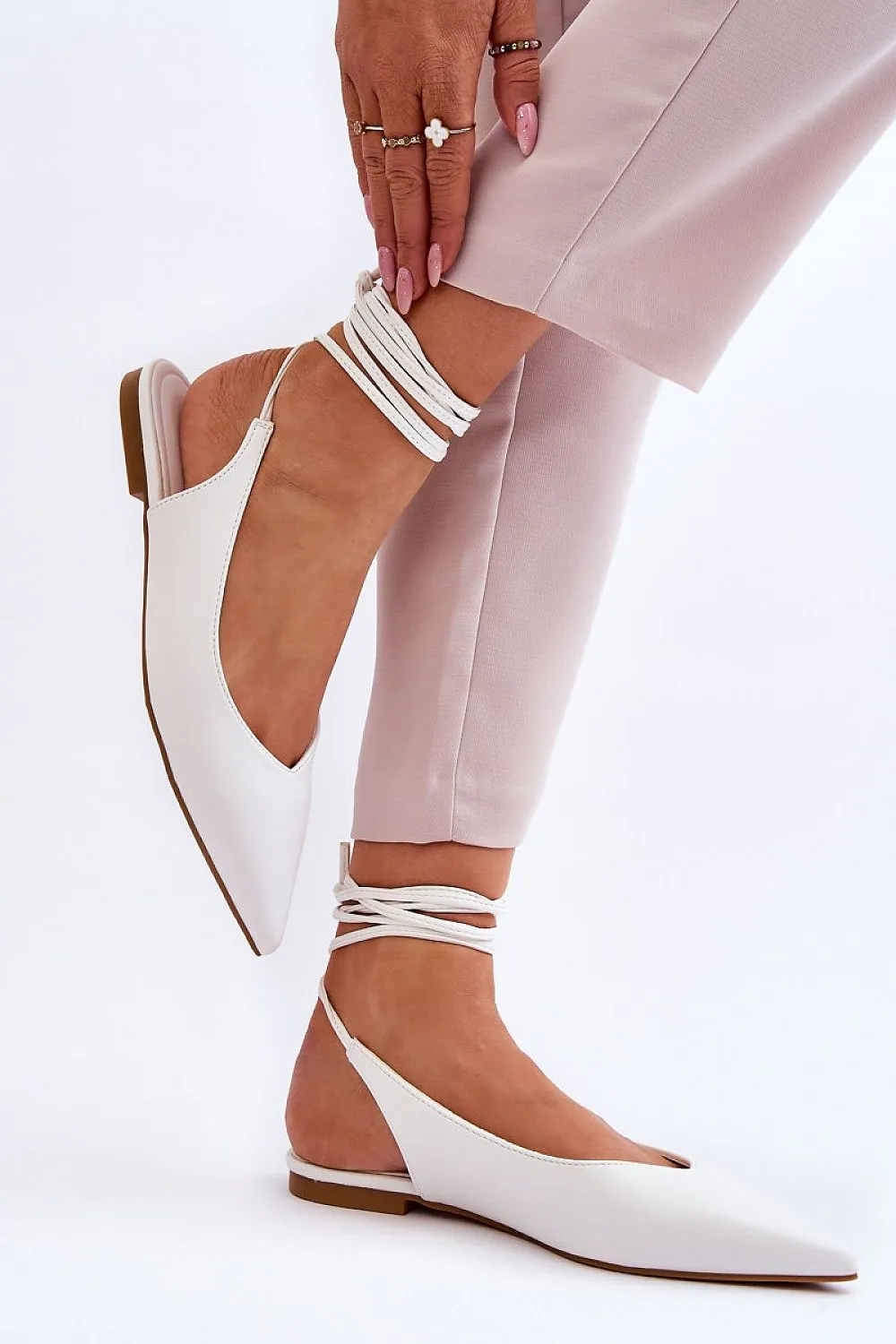 TEEK - Smooth Ballet Ankle Tie Flats