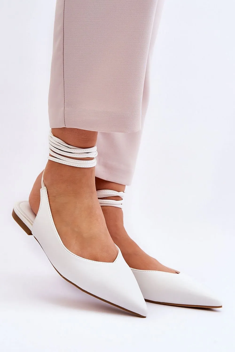 TEEK - Smooth Ballet Ankle Tie Flats