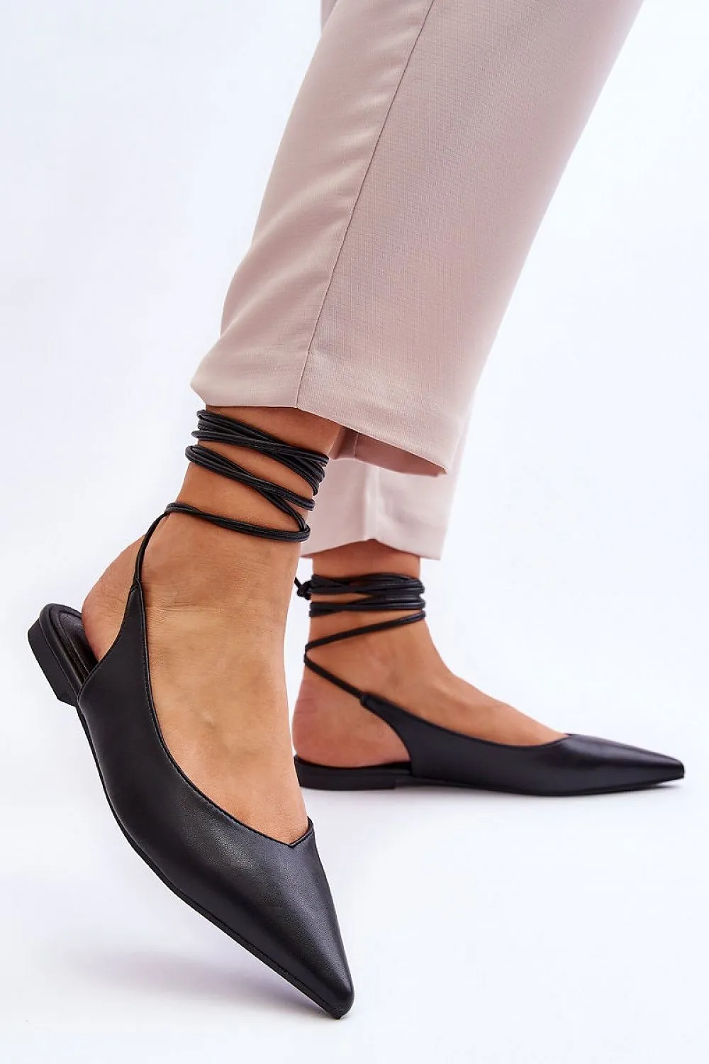 TEEK - Smooth Ballet Ankle Tie Flats