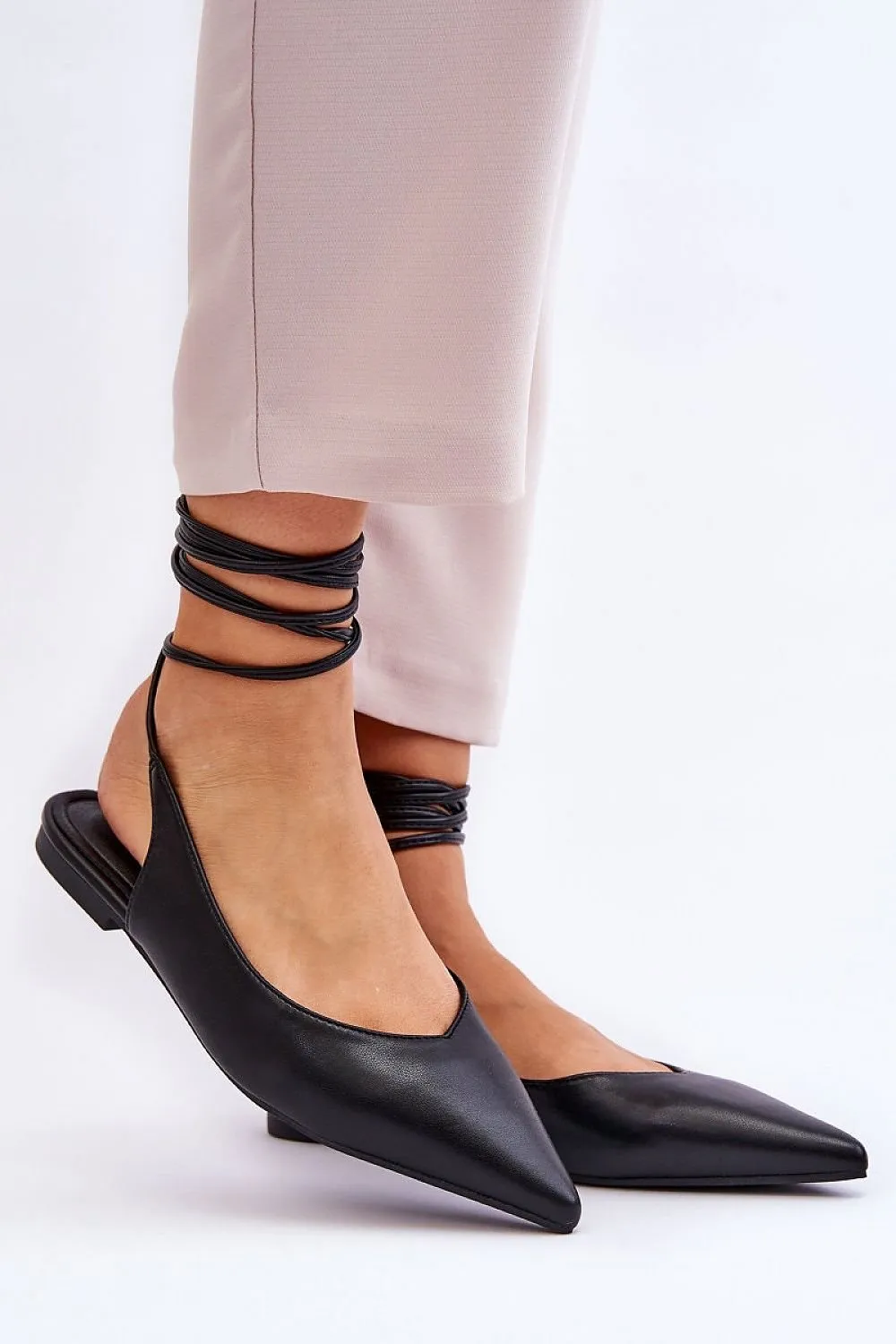 TEEK - Smooth Ballet Ankle Tie Flats