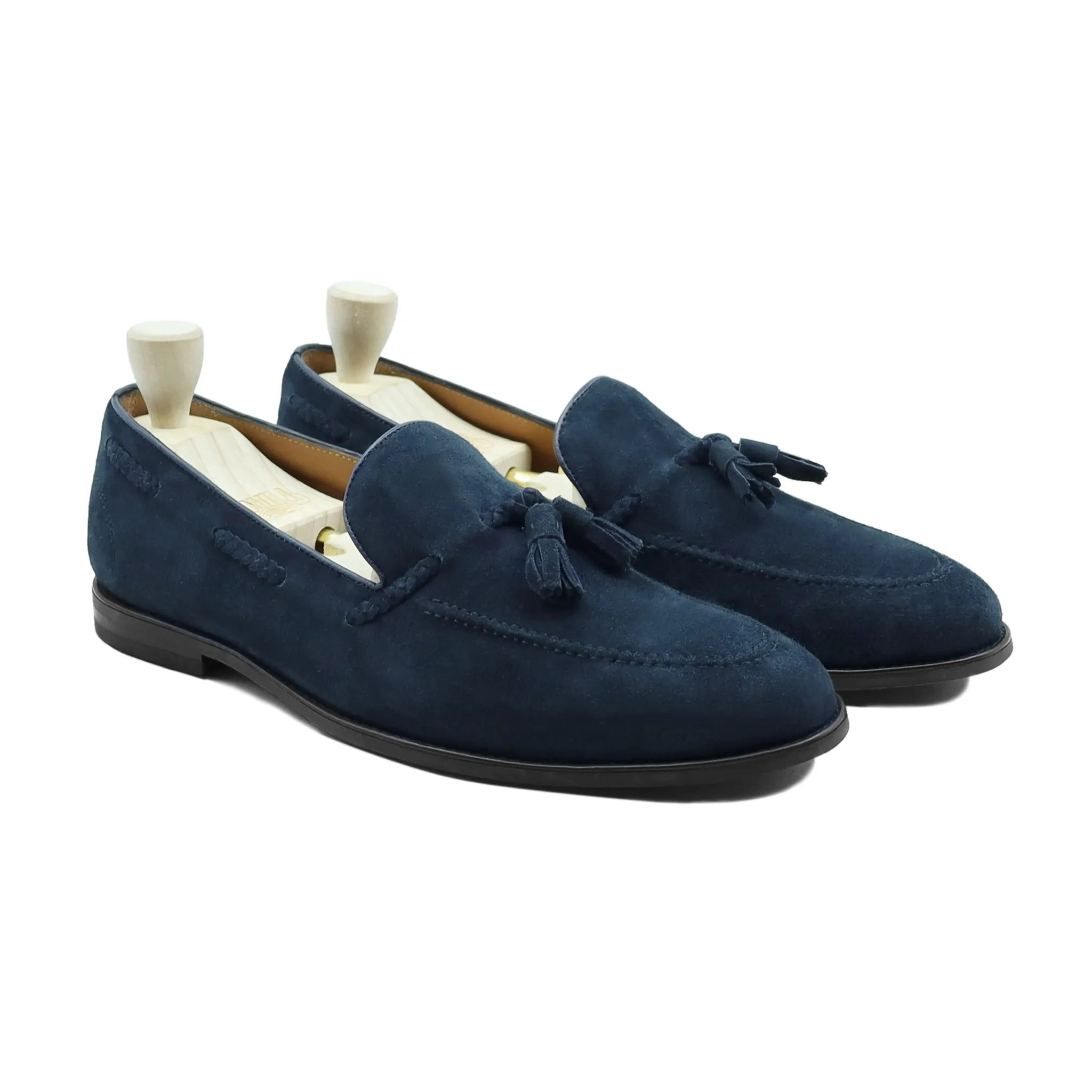 Timore - Men's Navy Blue Kid Suede Loafer