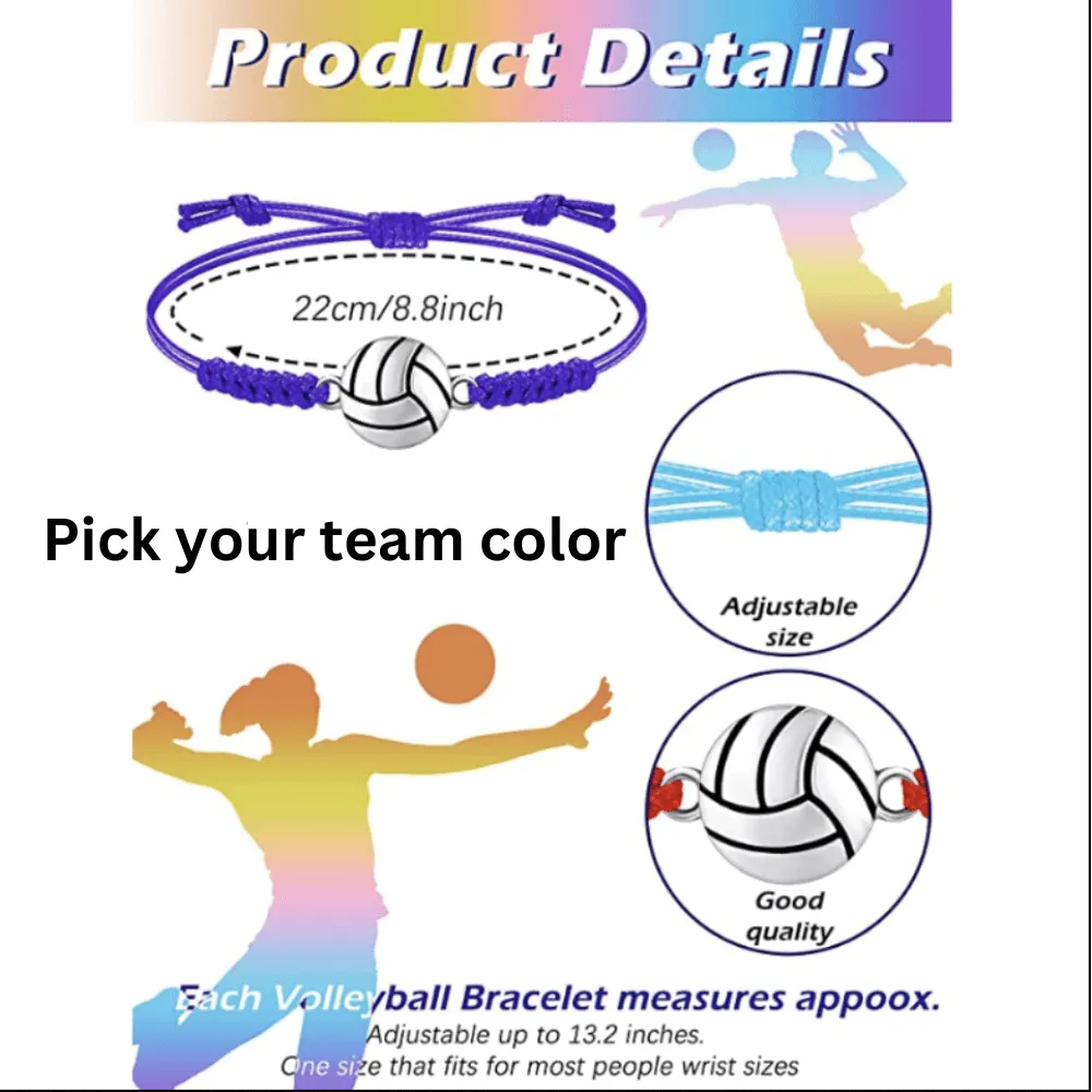 Volleyball Rope Bracelet - Pick Color