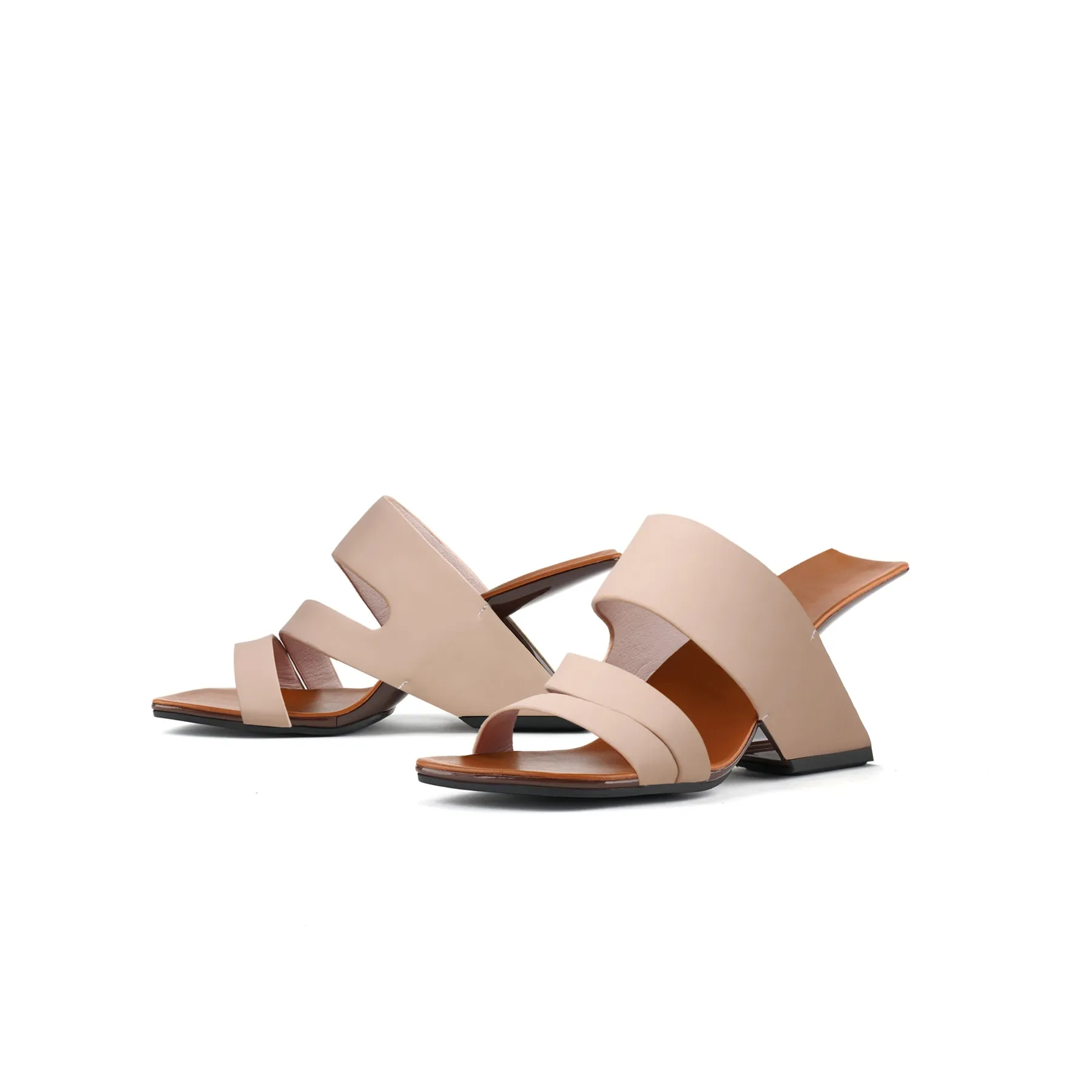 Wave Strap Heel-Less Mules