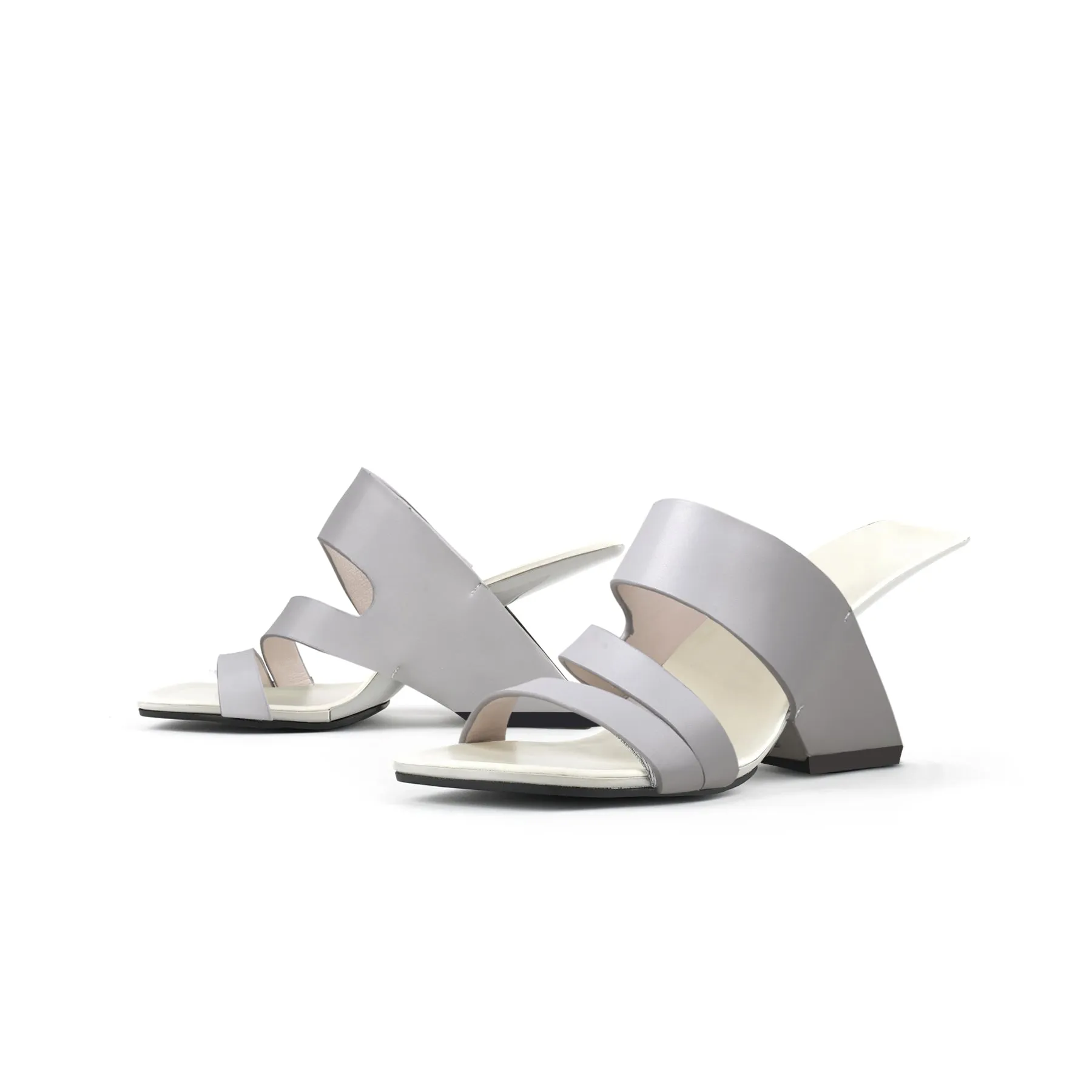 Wave Strap Heel-Less Mules